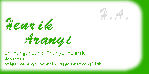 henrik aranyi business card